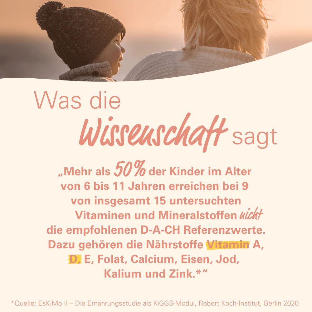 Textgrafik mit wissenschaftlichen Fakten zu Vitaminmangel bei Kindern. Quelle: Robert Koch-Institut.