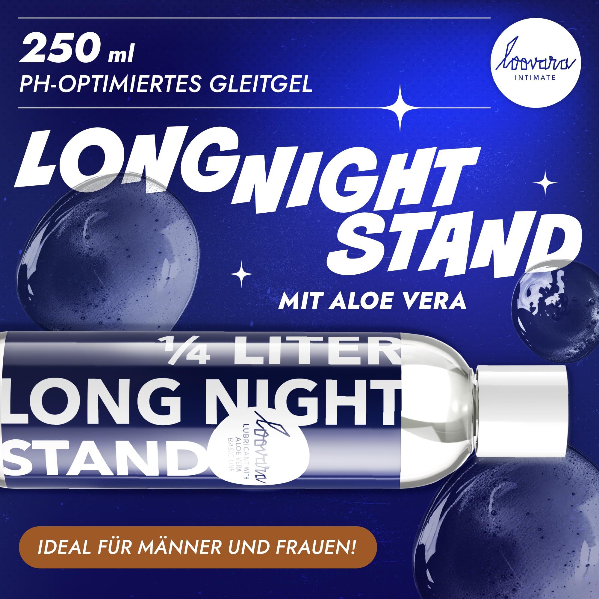 250 ml Flasche Gleitgel 'Long Night Stand' mit Aloe Vera.