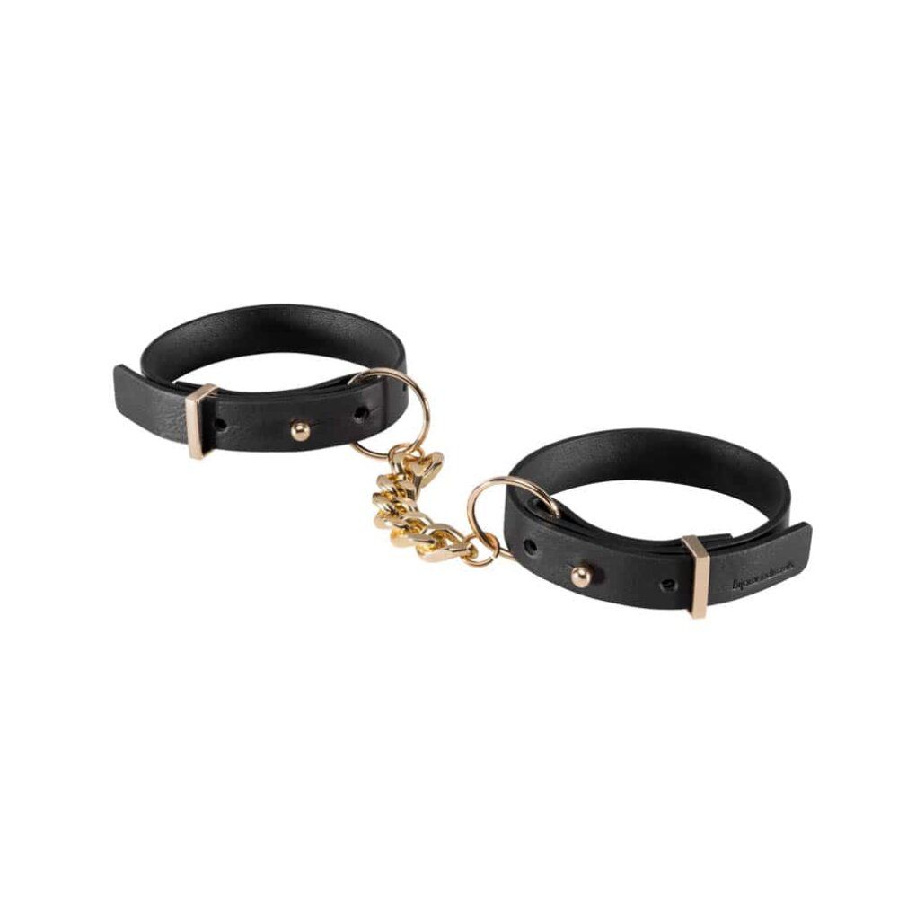 Bijoux Indiscrets maze - Handschellen schwarz aus veganem Leder