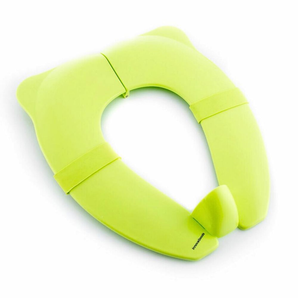 Grüner, zusammenklappbarer Toilettensitz für Kinder. Mit Ohren-Design. Marke InnovaGoods.