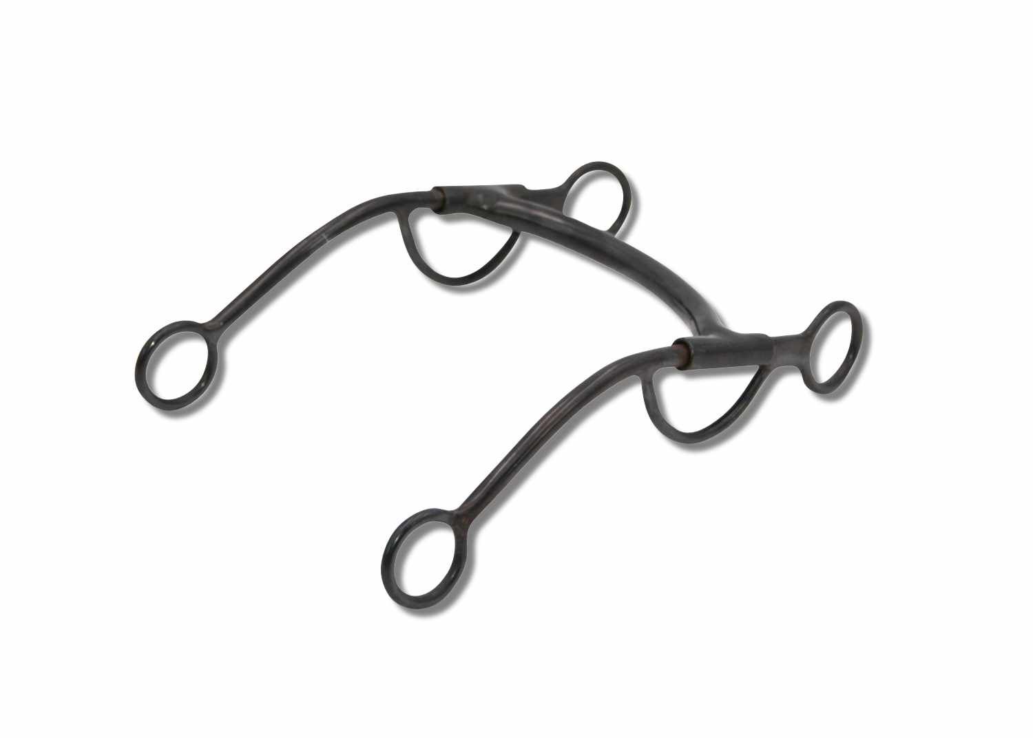 Gebiss, Metall, mit Ringen an den Enden. Gebogene Form.