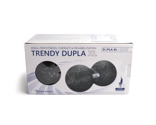 Verpackung mit Trendy Dupla XL. Ideal für Fitness, Therapie & Rehabilitation. Faszienduoball abgebildet.