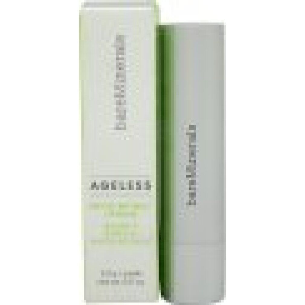 Lippenpflege AGELESS Phyto-Retinol und Verpackung. Marke: bareMinerals. Grün-weiße Verpackung mit Produktnamen. Lippenpflegestift daneben.