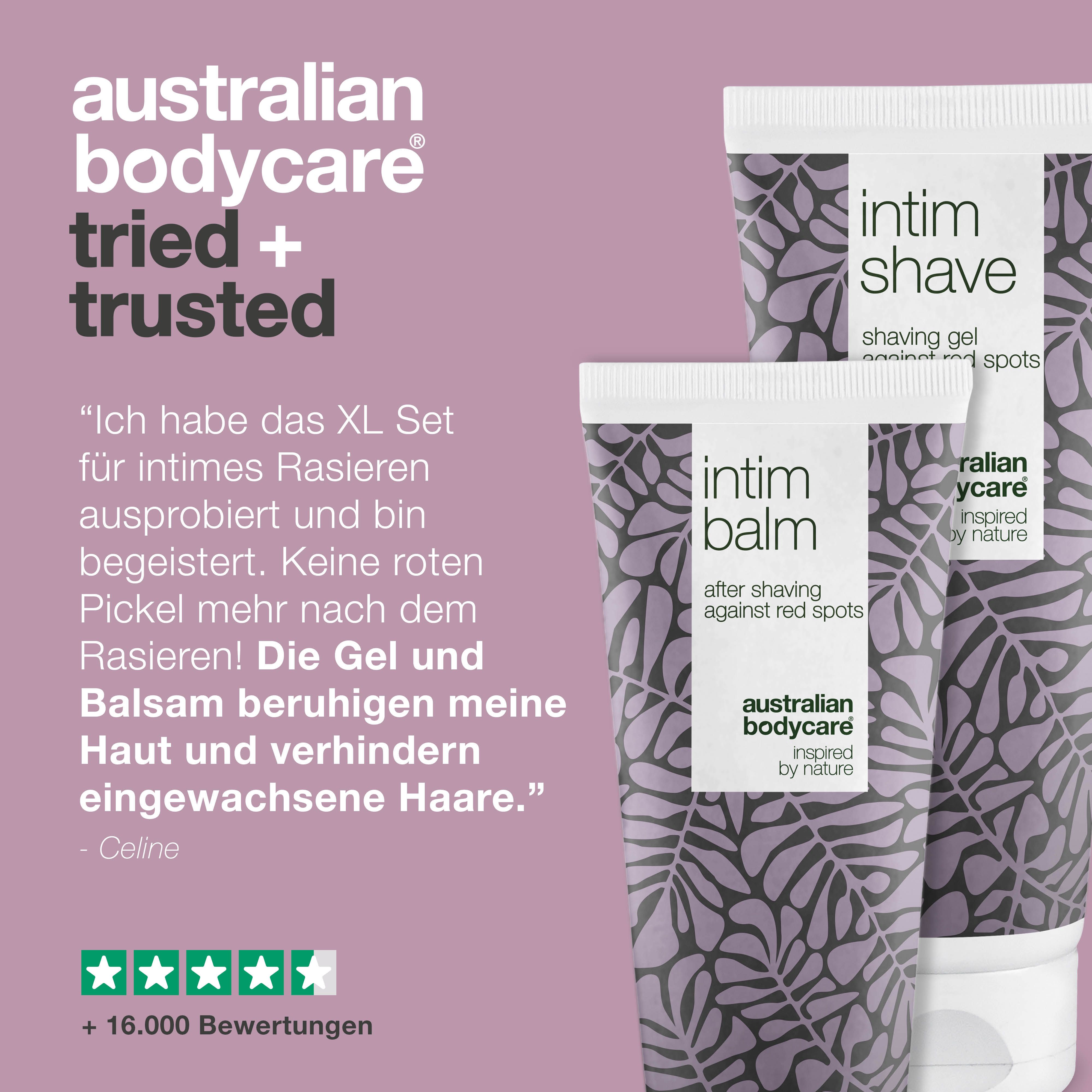 Australian Bodycare. Erfahrungsbericht mit Intim-Shave-Gel und Intim-Balsam.