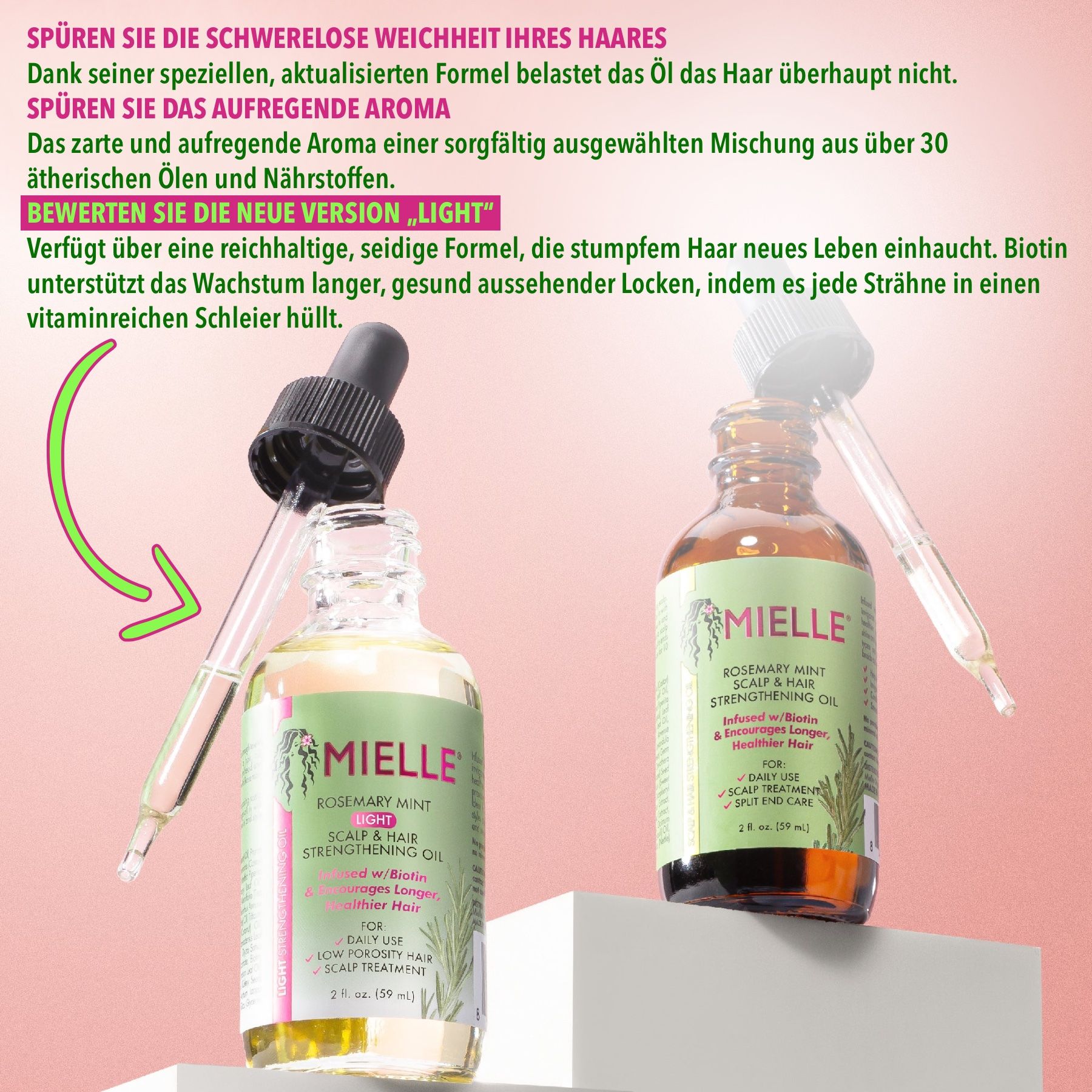 Mielle Organics Rosmarinöl Haaröl Light für Haarwachtstum
