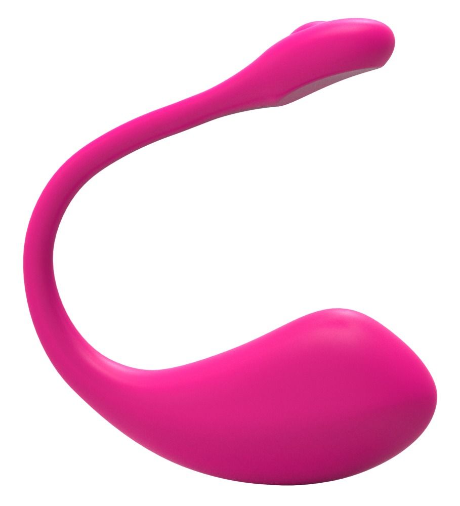 Rosa Ei-Vibrator. Der Vibrator hat eine geschwungene Form.