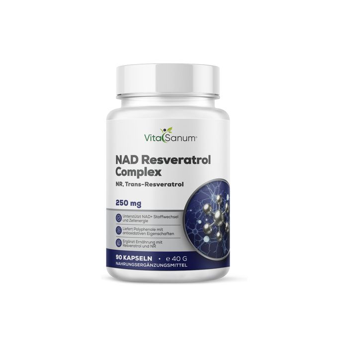 VitaSanum NAD Resveratrol Complex Kapseln, 90 Stück.