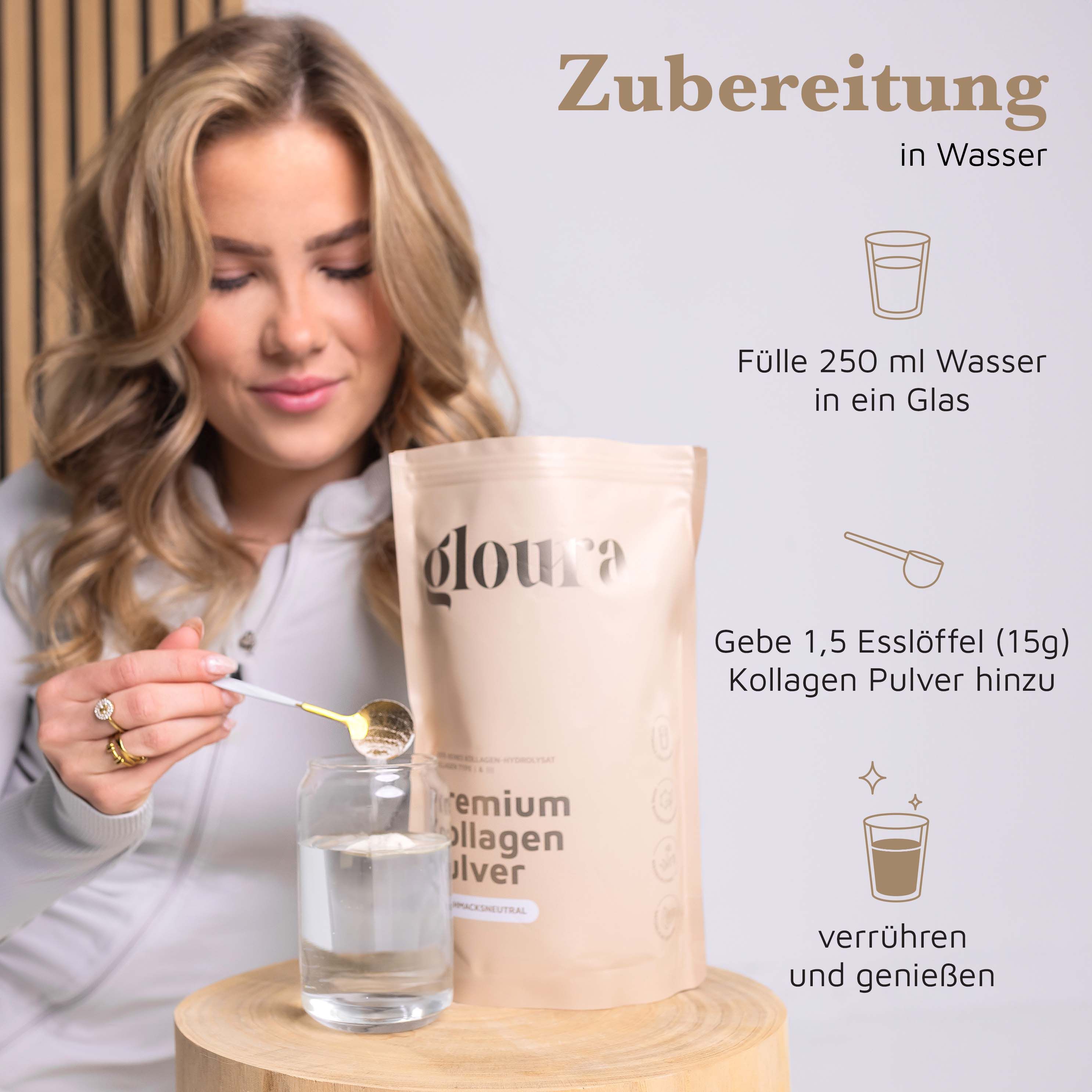 Gloura Premium Kollagen Hydrolysat Pulver (Typ 1 & 3)