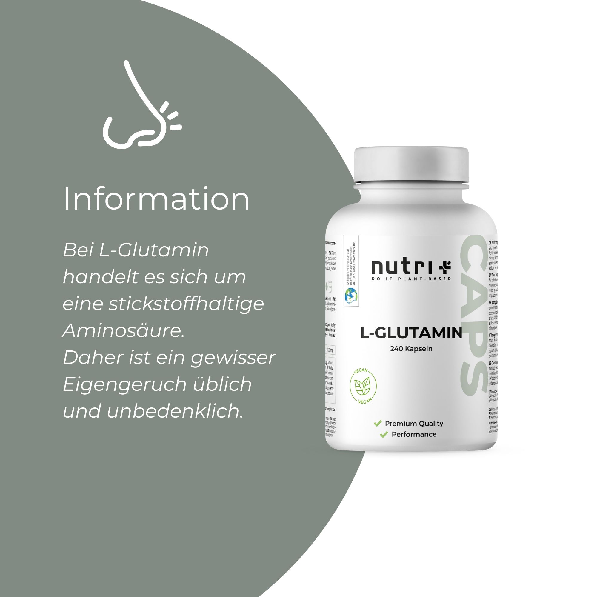 nutri+ L-Glutamin 240 Kapseln Aminosäure