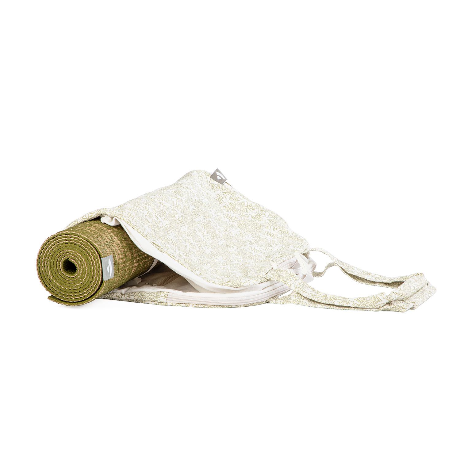 Maharaja Collection: Gemusterte Yoga Bag NAMASTÉ "Madurai", ecru