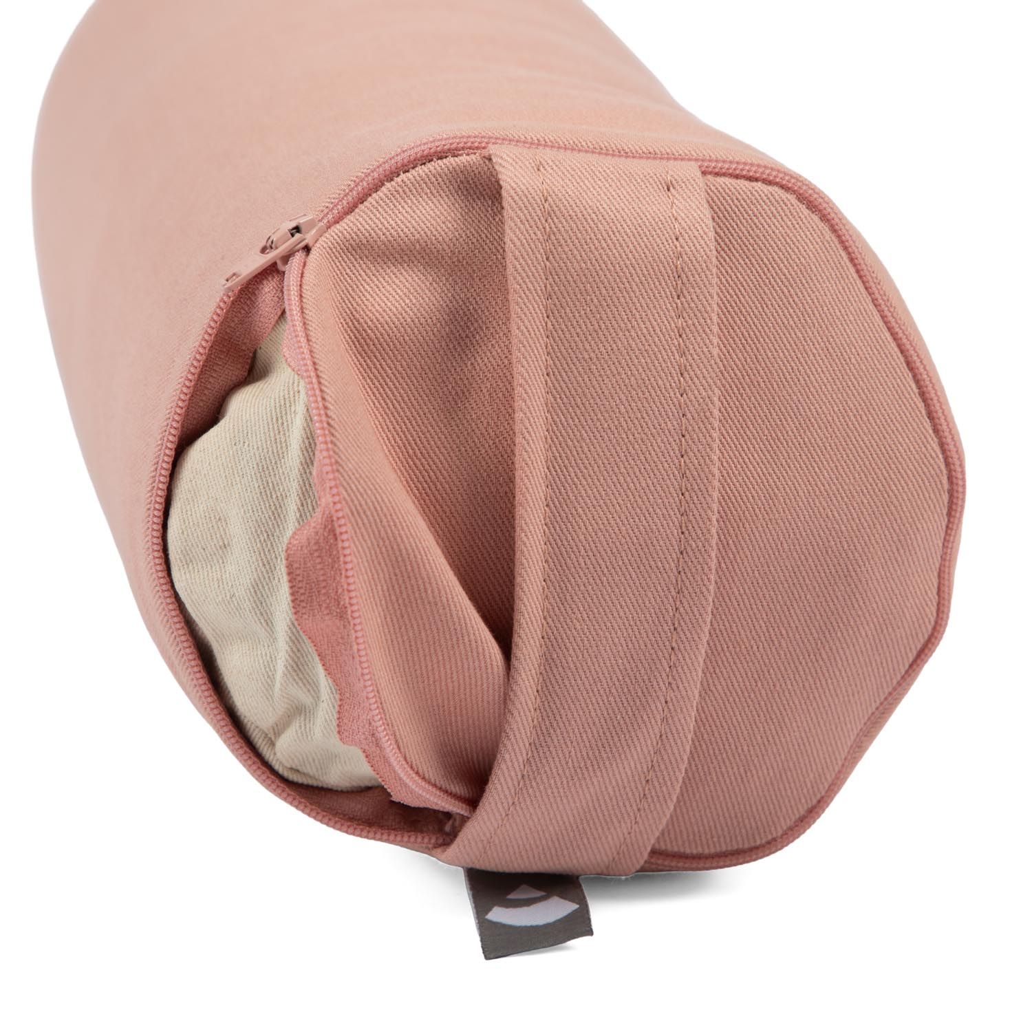 bodhi Yoga MINI BOLSTER ECO (Nackenrolle) Buchweizenschalen rosé