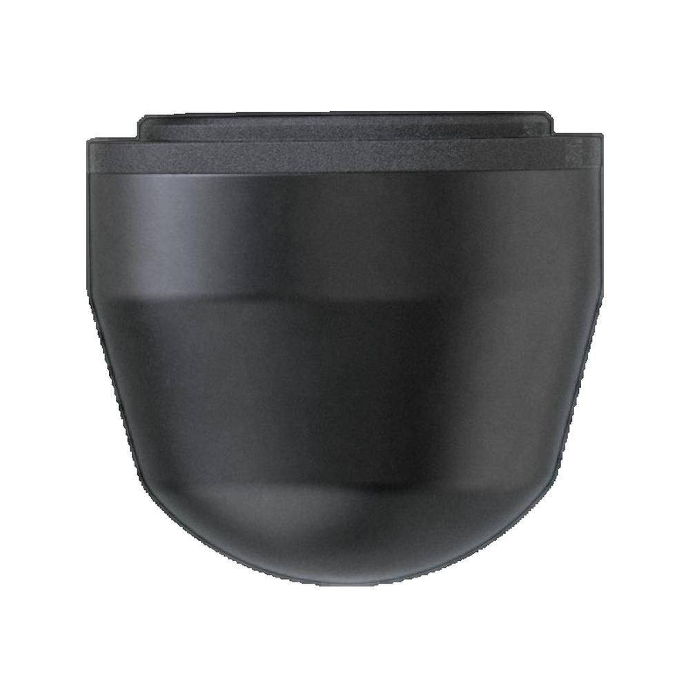 Schwarzes Massage-Zubehör. Oben ein rechteckiger Aufsatz, darunter ein konisch zulaufender, abgerundeter Körper.