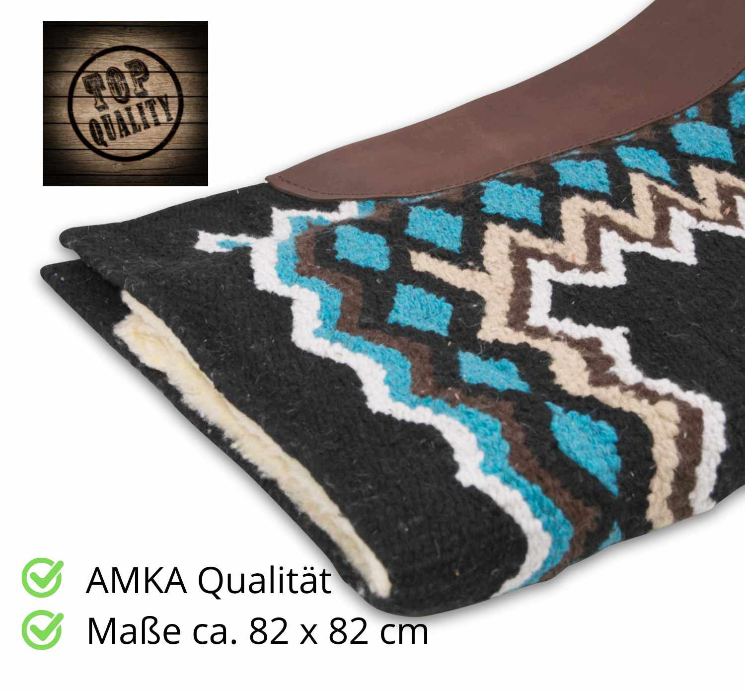 Westernpad mit AMKA-Qualität. Maße ca. 82 x 82 cm. Top Quality Logo.