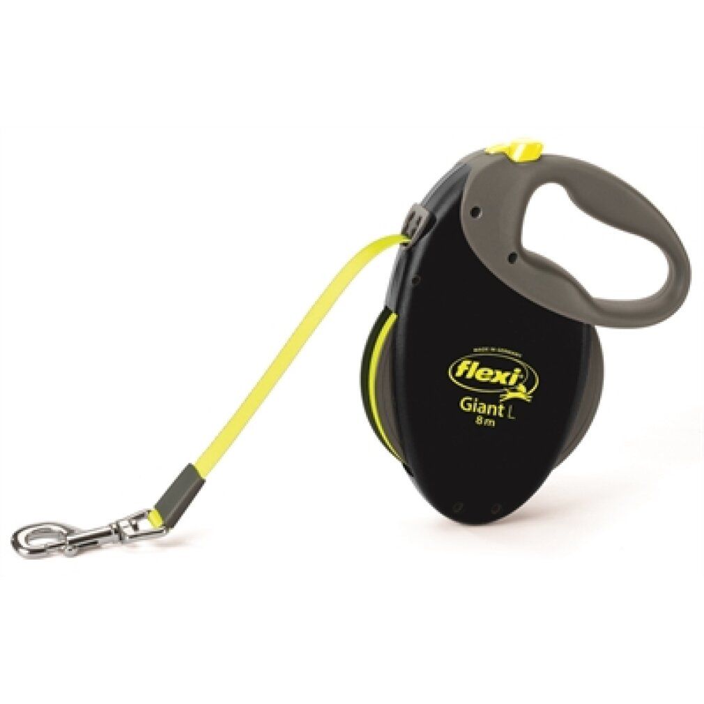 Flexi Neon Giant L Hundeleine, 8m Gurt, schwarz/gelb, bis 50kg.