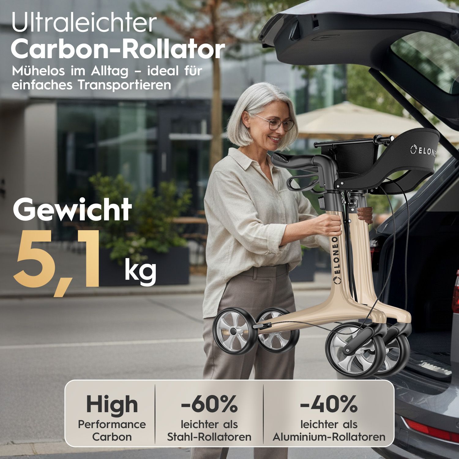 ELONEO Carbon Rollator - M