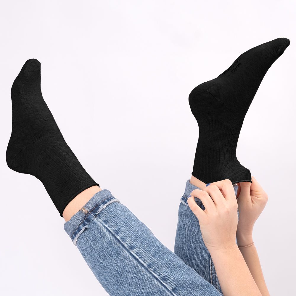 Occulto Damen & Herren Socken ohne Gummibund 10er Pack (Modell: Velano) Blk 43-46