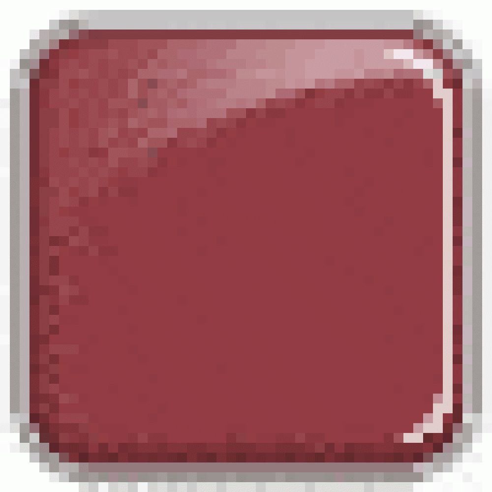 Quadratische, glänzende, rotbraune Farbe. Abgerundete Ecken, silberner Rahmen.