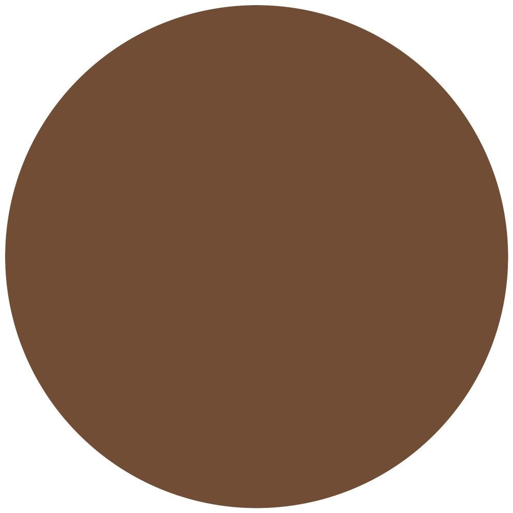 Kreisförmiger, brauner Farbton. Keine weiteren Details sichtbar.