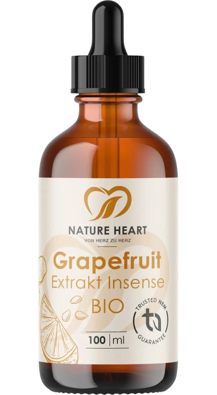 Braune Glasflasche mit schwarzem Tropfer. Etikett mit Logo, Produktname und BIO-Zertifizierung. 100 ml.