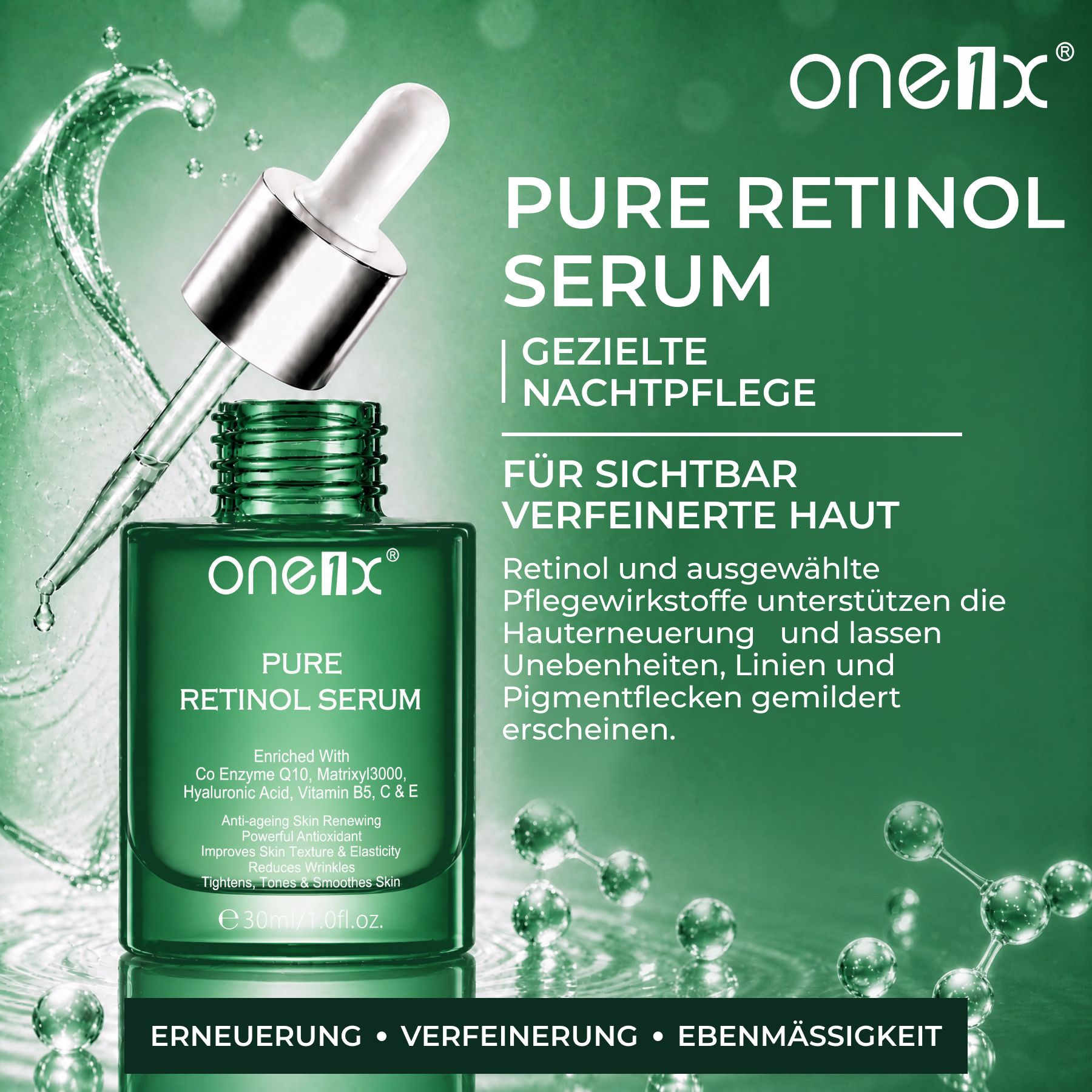 P-beauty Gesichtsserum Retinol Serum Hyaluronsäure Vitamin B5 C E