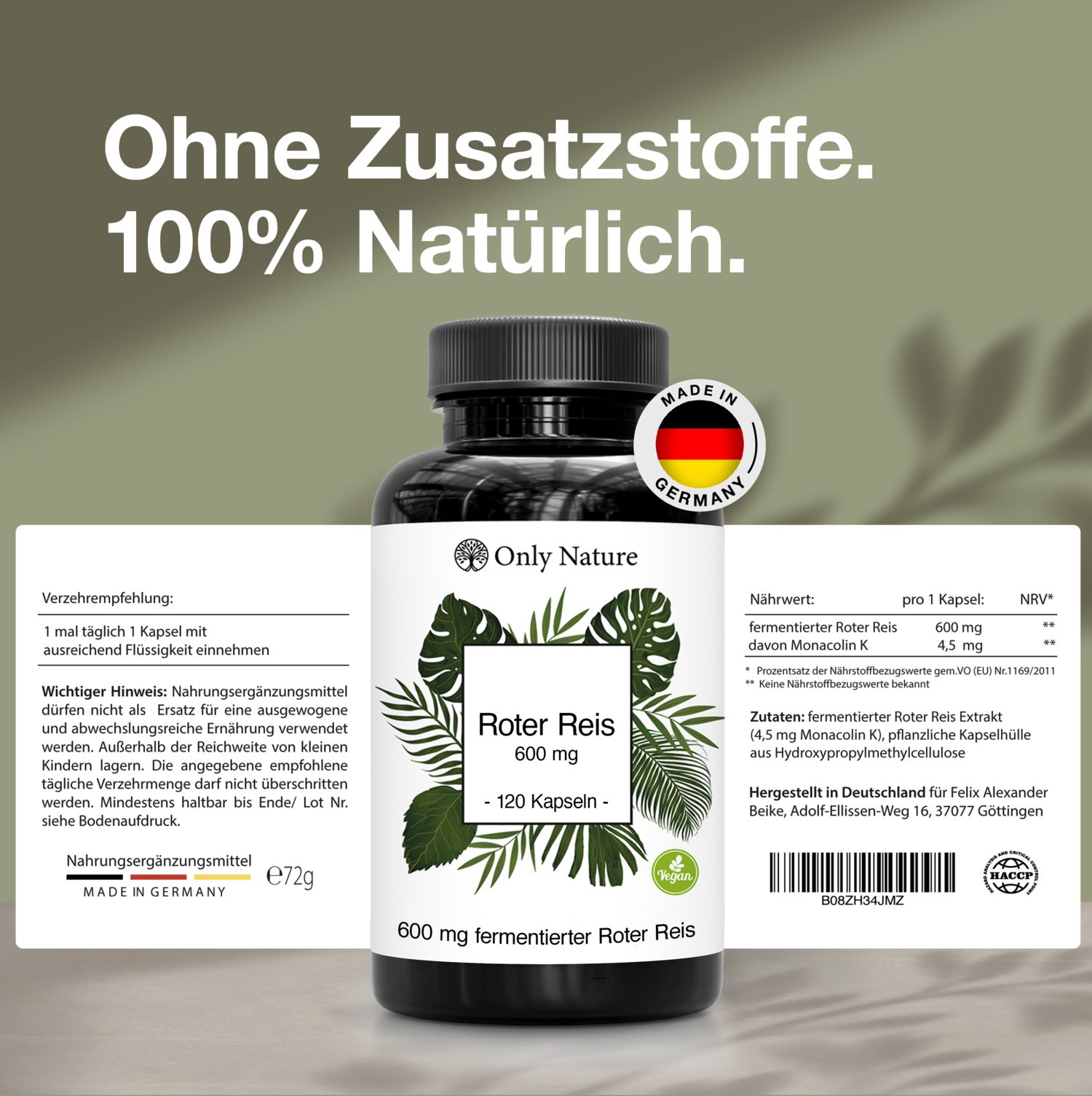 Only Nature Roter Reis  Kapseln