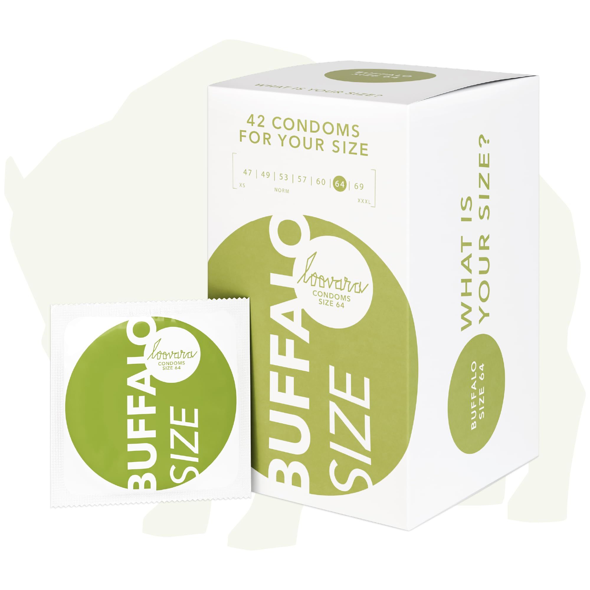 Loovara Buffalo XXL Kondompackung mit Einzelkondom.