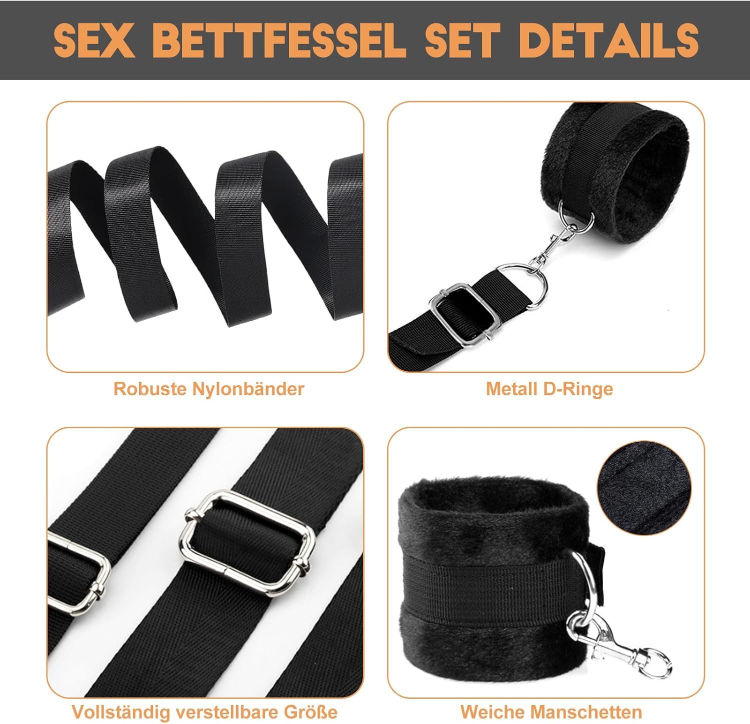 YICOCO Bondage Set BDSM Bett Fesseln Set
