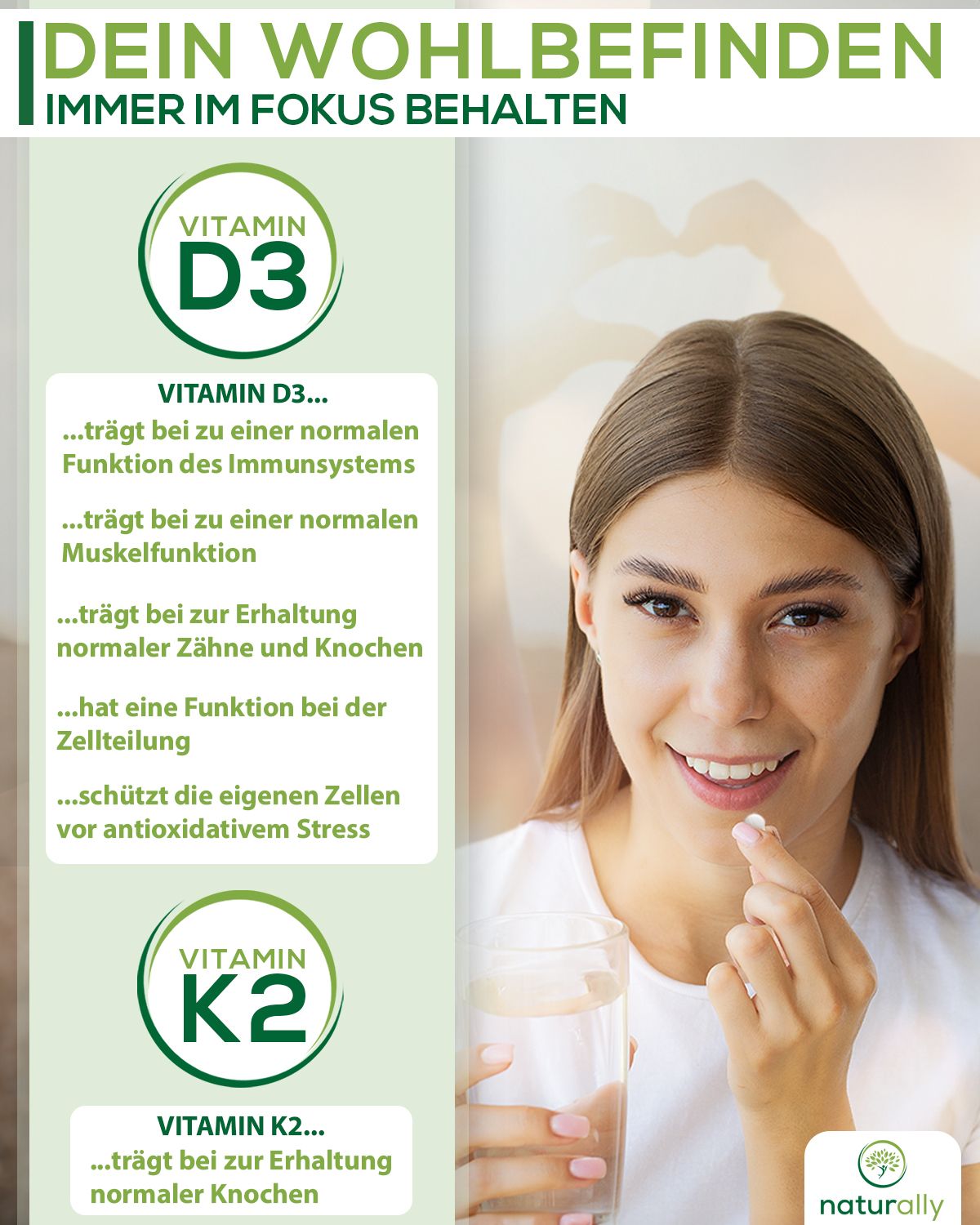 naturally Vitamin D3 + K2 | 5000 I.E. Vitamin D