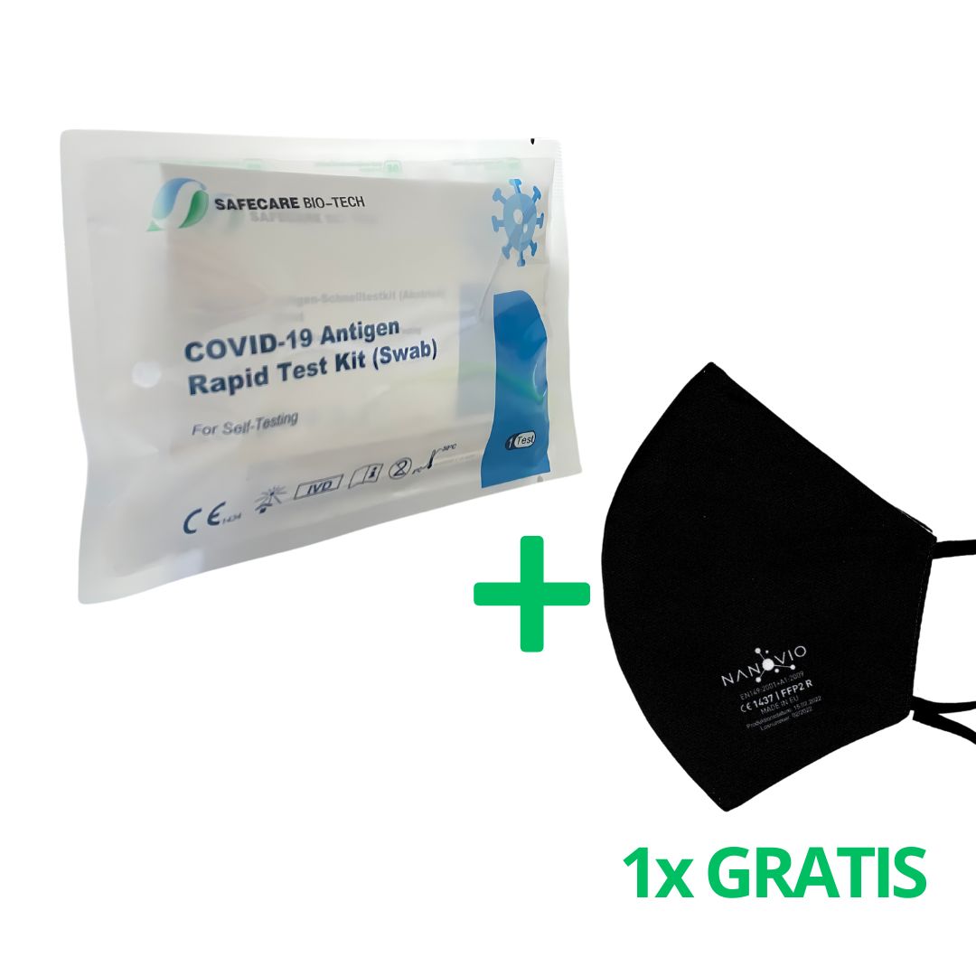 Safecare Covid-19 - Corona Laien Schnellest + Gratis Nanovio FFP2