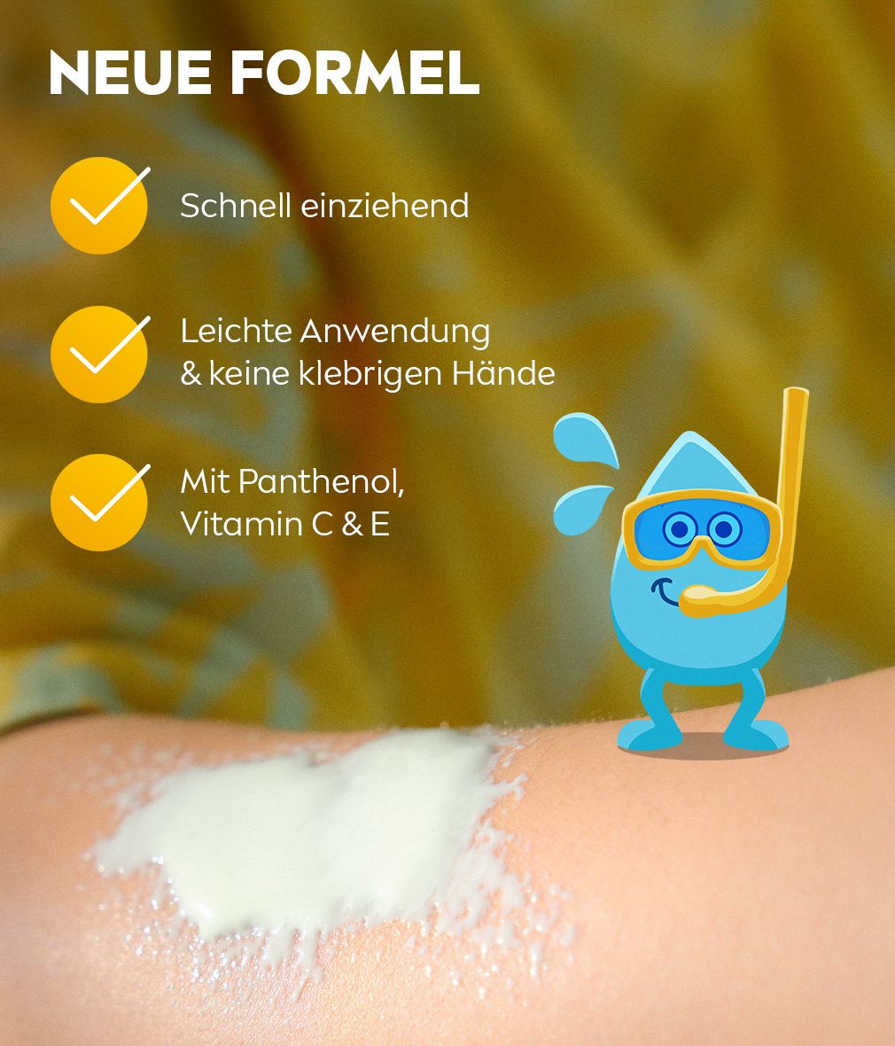 NIVEA Sun Kids Sonnenspray: Neue Formel, zieht schnell ein, leichte Anwendung, mit Panthenol und Vitaminen.