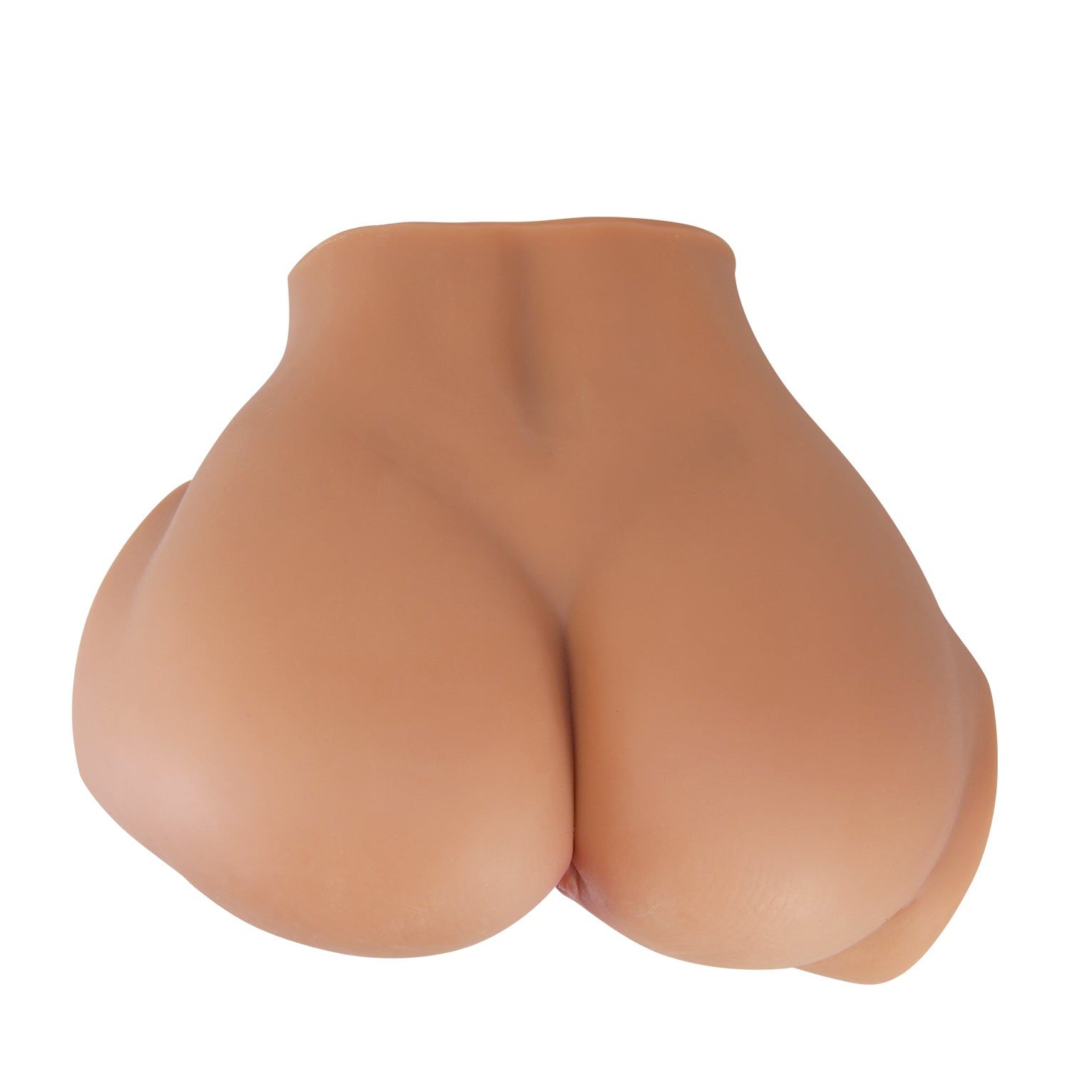 Masturbationshilfe, Ansicht von hinten. Hautfarbenes Material, Form eines Gesäßes. Detailgetreue Nachbildung mit sichtbaren Merkmalen.