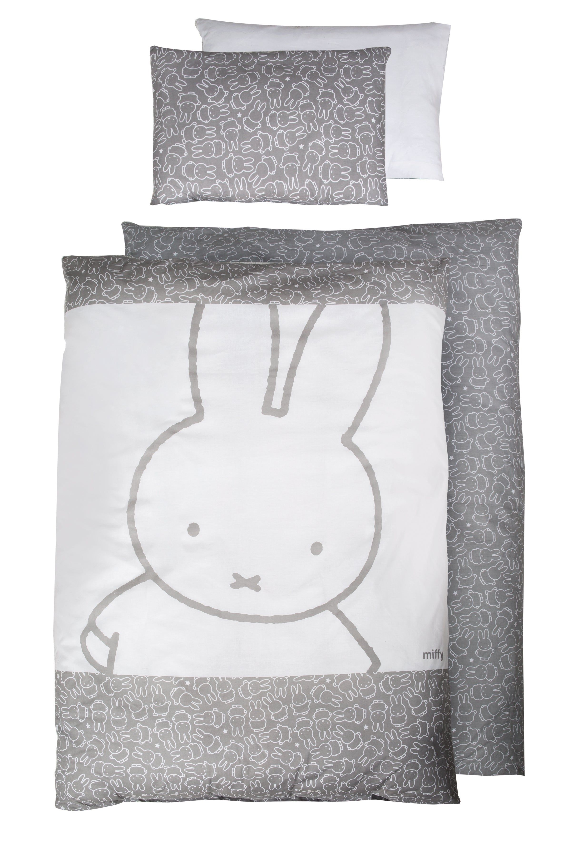 roba Wendebettwäsche 2-tlg, Kollektion 'miffy®', Kinderbettwäsche 100x135 cm, 100% Baumwolle