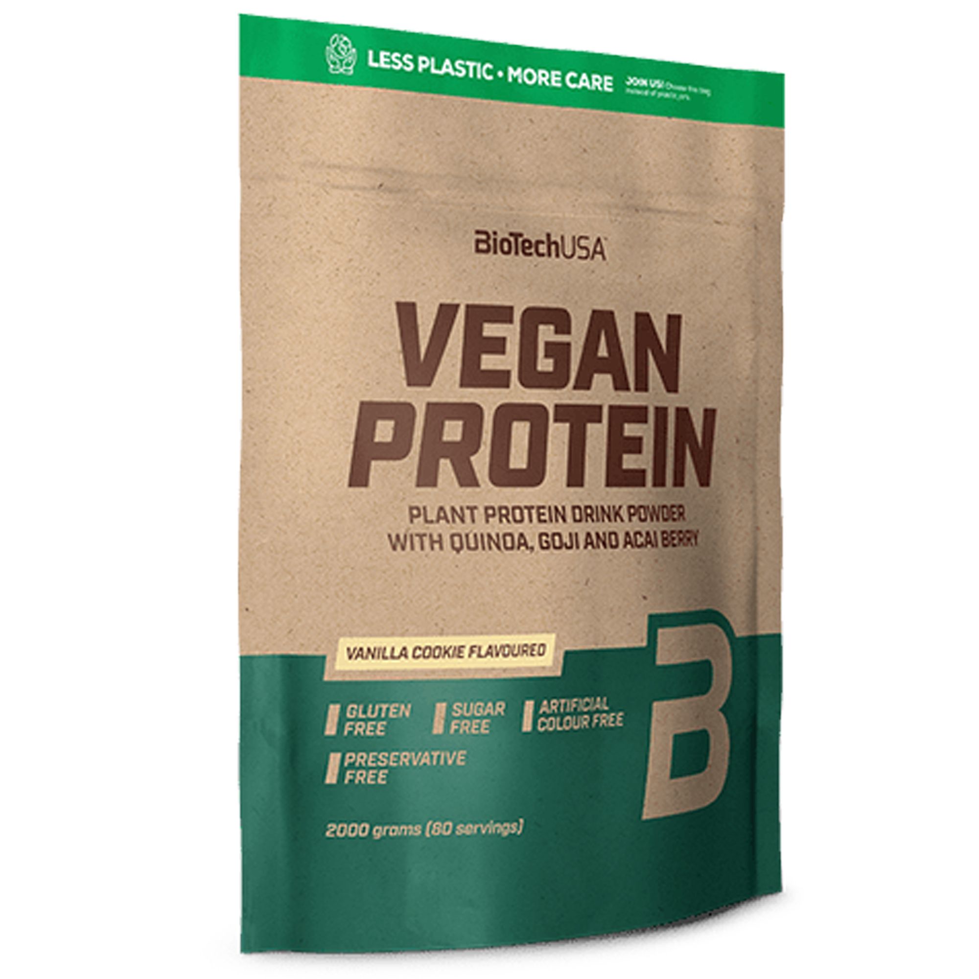 BioTechUSA Vegan Protein - Proteinkomplex mit zusätzlichen funktionellen Aminosäuren - Vanillekuchen