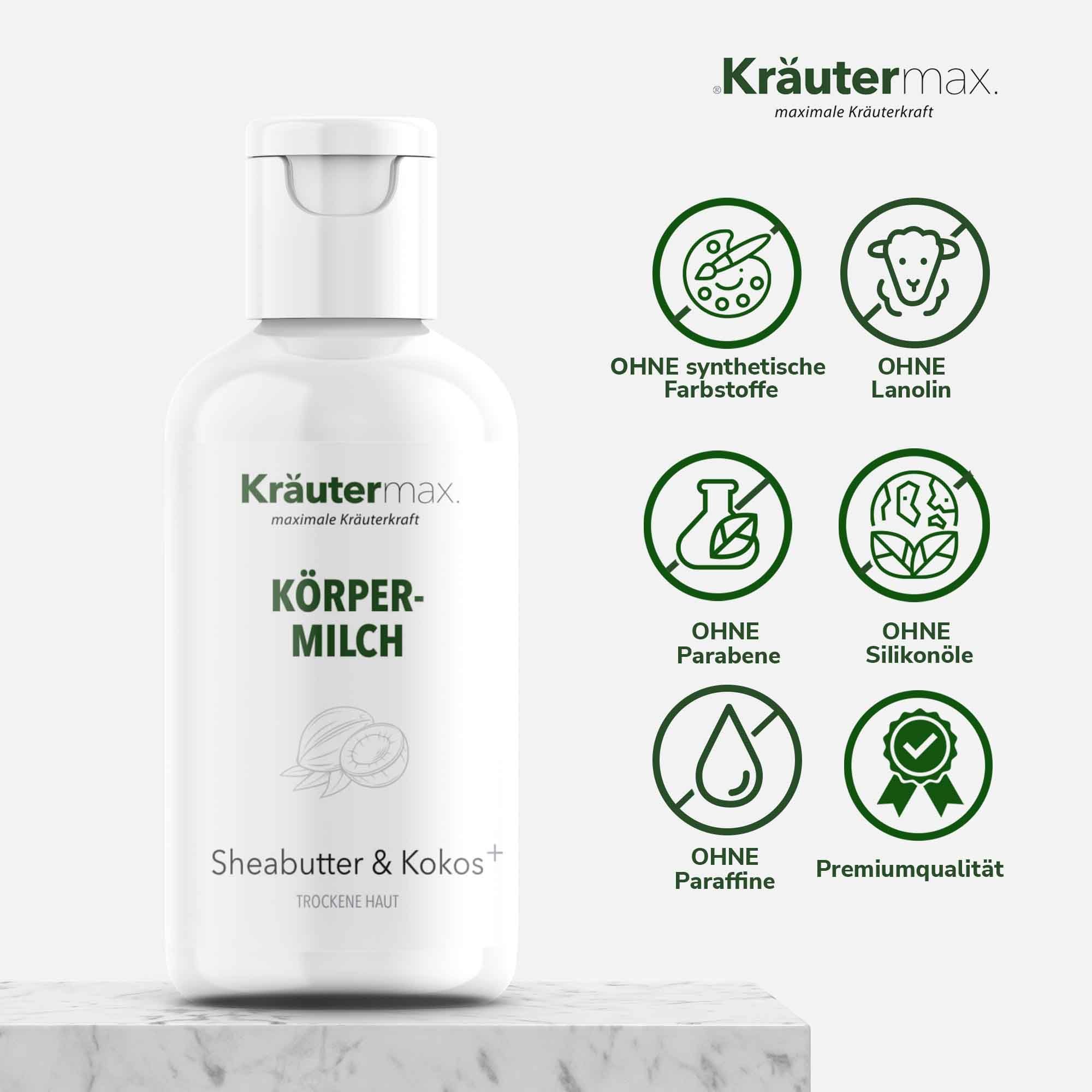 Kräutermax Körpermilch Sheabutter & Kokos plus