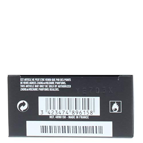 Rückseite der Verpackung. Schwarzer Karton mit Barcode, Text und Logos. Hergestellt in Frankreich.