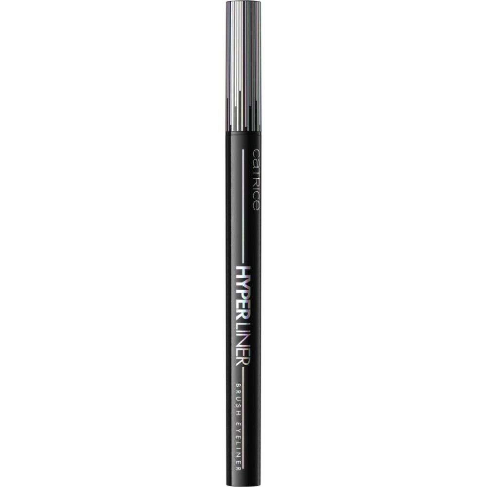 Schwarzer Eyeliner-Stift mit silberner Kappe. Aufschrift: Catrice, Hyper Liner, Brush Eyeliner.