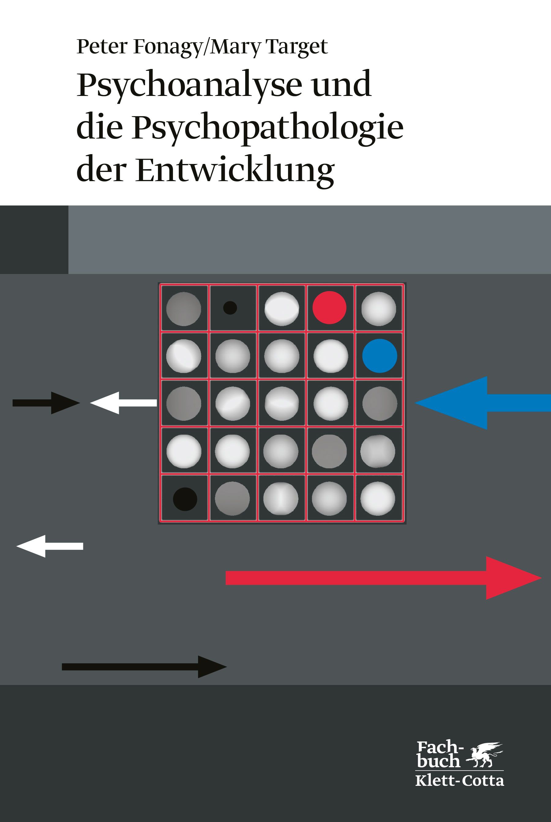 Buchcover: Psychoanalyse und die Psychopathologie der Entwicklung. Autoren: Peter Fonagy, Mary Target. Verlag: Klett-Cotta. Mit Diagramm.