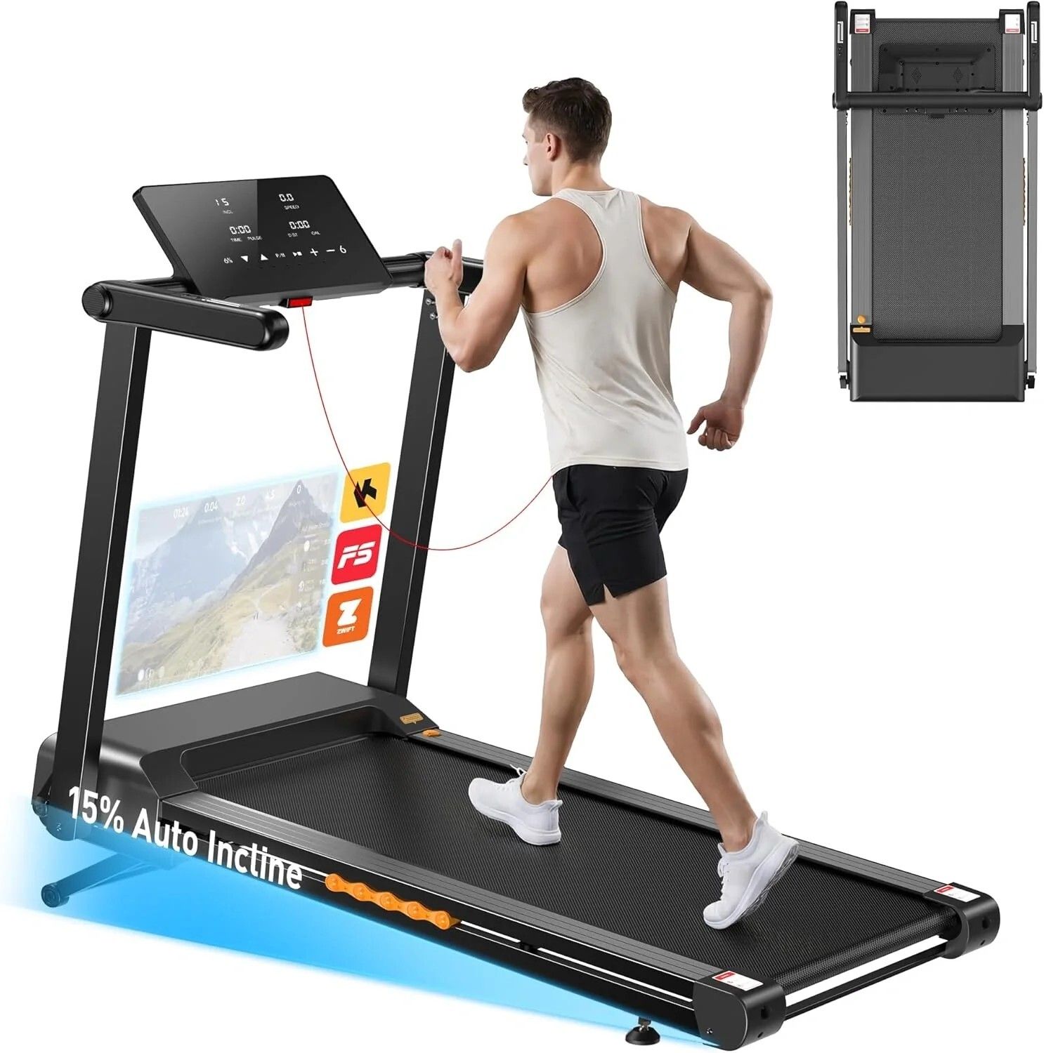 JAGJOG JT60 Heim-Laufband, klappbar, 3,5 PS, 14 km/h