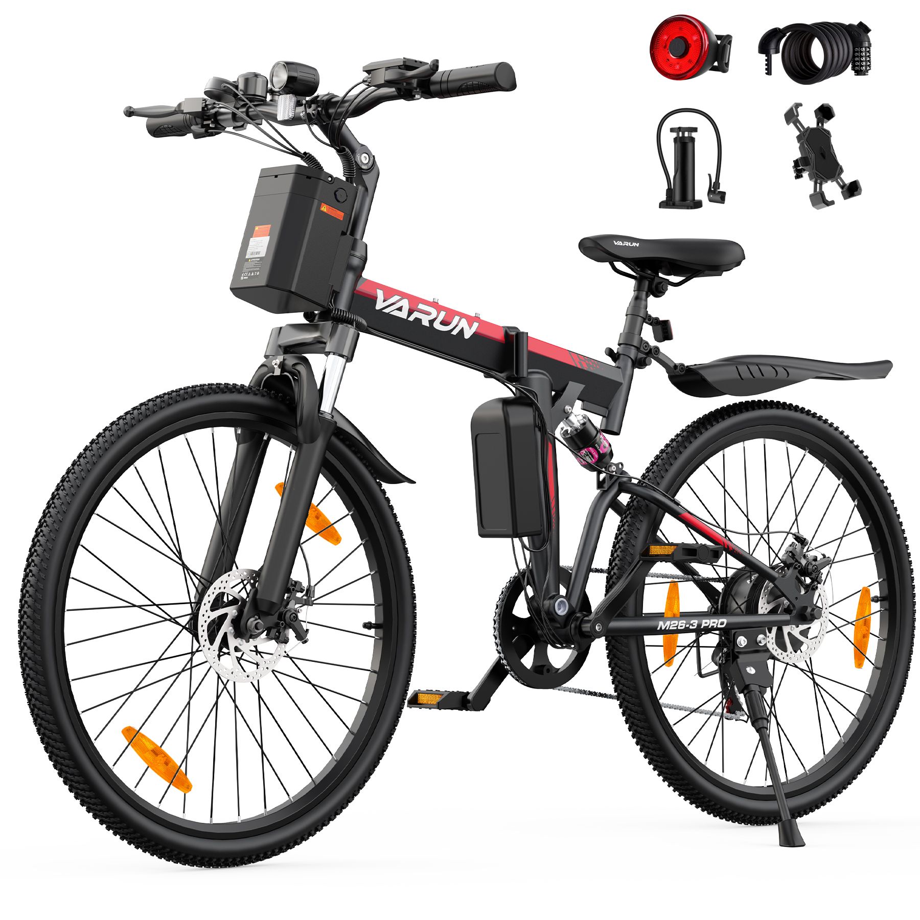 VARUN M26-3 PRO Faltbares E-Bike, 48V 7,8Ah Akku, Vollfederung