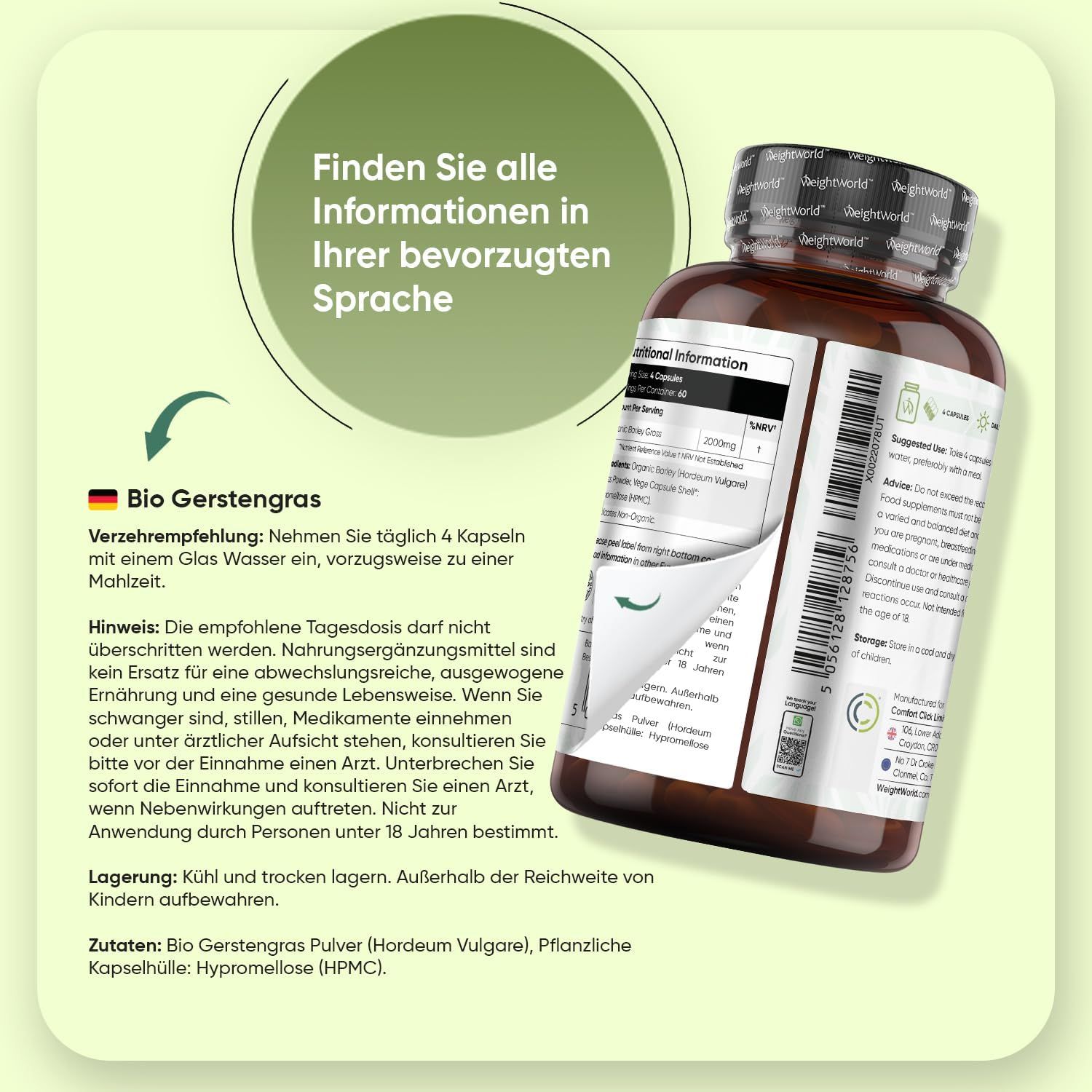 WeightWorld Gerstengras Kapseln
