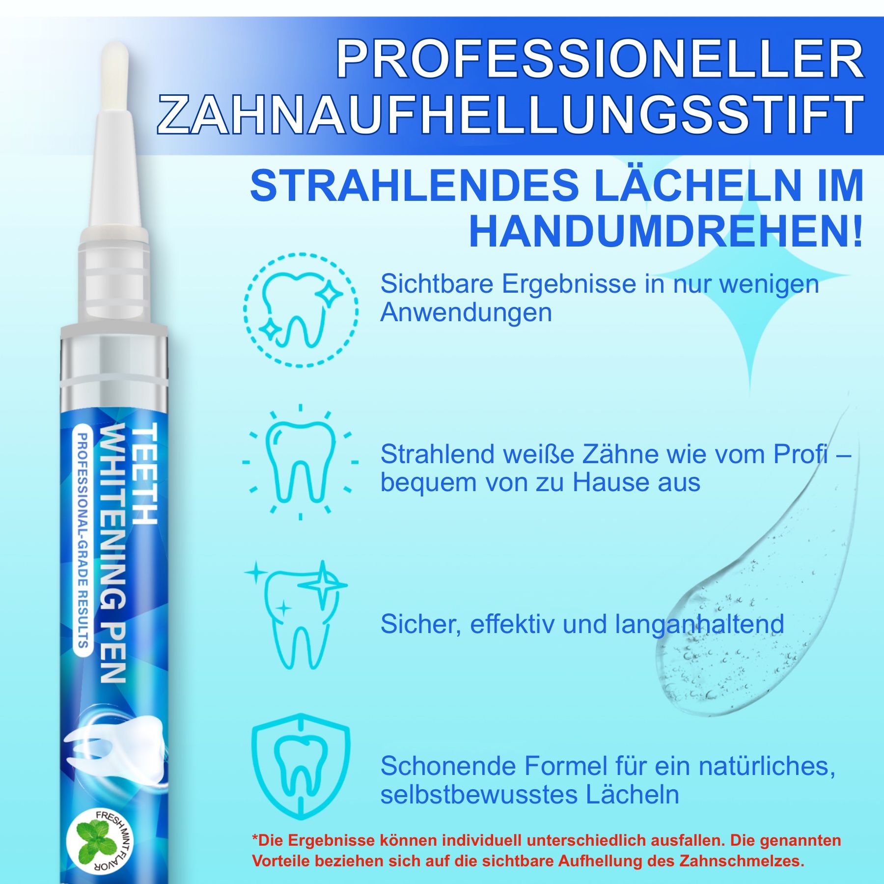 P-beauty Zahnaufhellung Gel Stift für Weiße Zähne Teeth Whitening Bleaching Pen