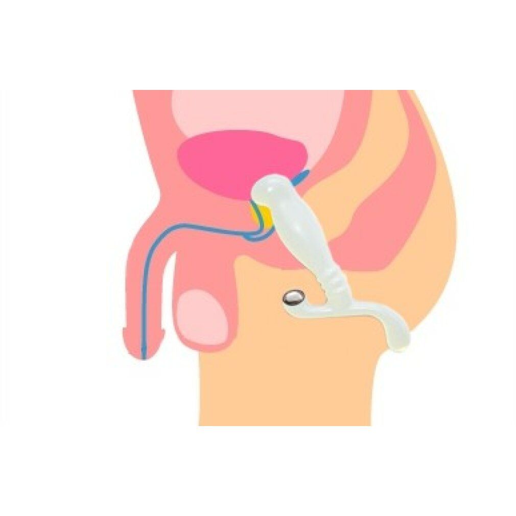 Anatomische Darstellung mit einem transparenten Massagegerät.