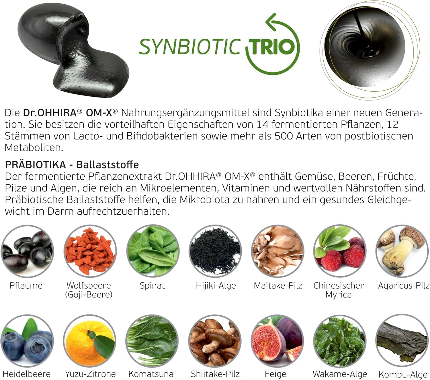 Dr. OHHIRA OM-X Nahrungsergänzungsmittel als Synbiotika Trio.