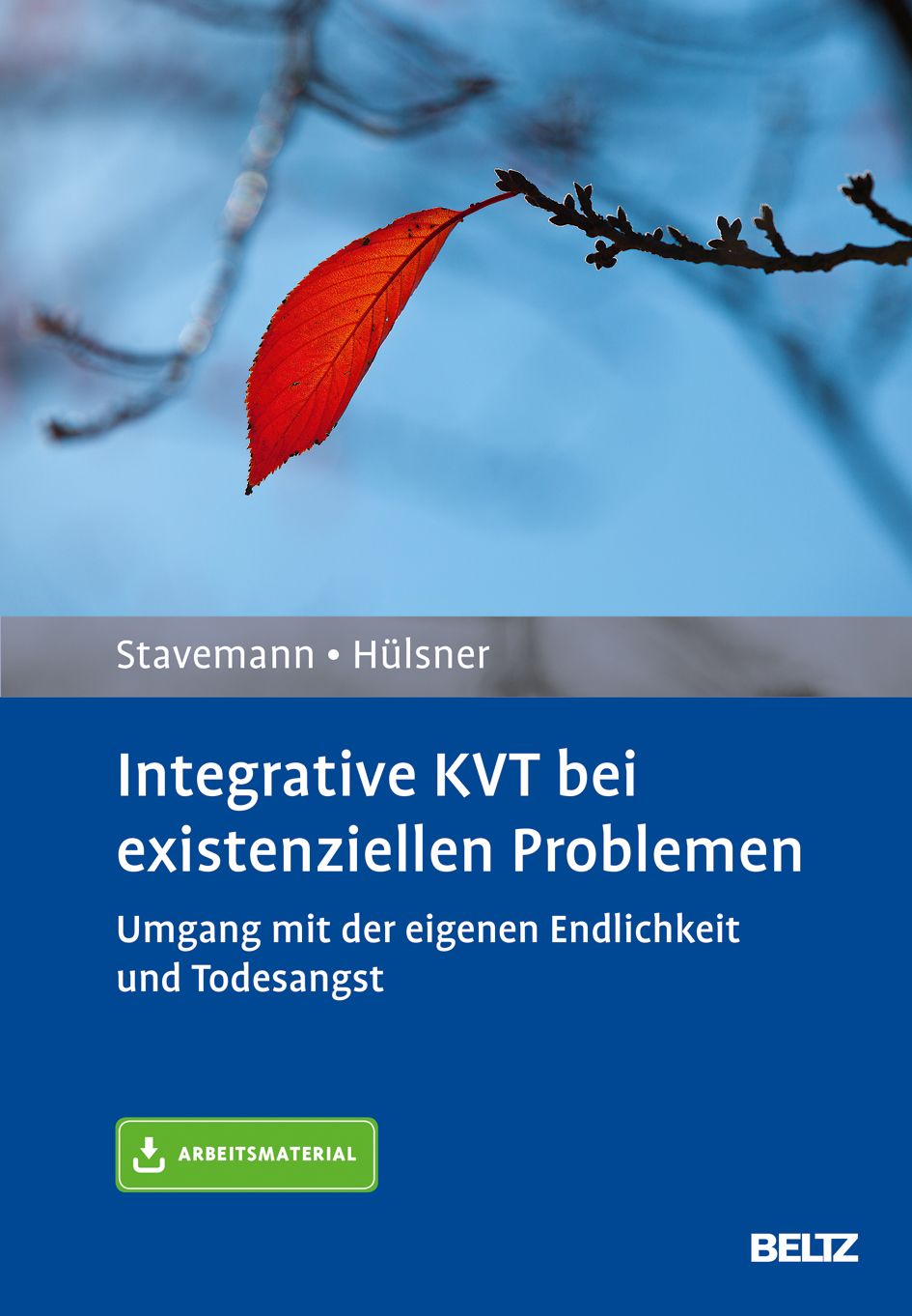 Buchcover: Integrative KVT bei existenziellen Problemen. Titel, Autoren, und Untertitel. Logo "Arbeitsmaterial" und Verlagslogo BELTZ.