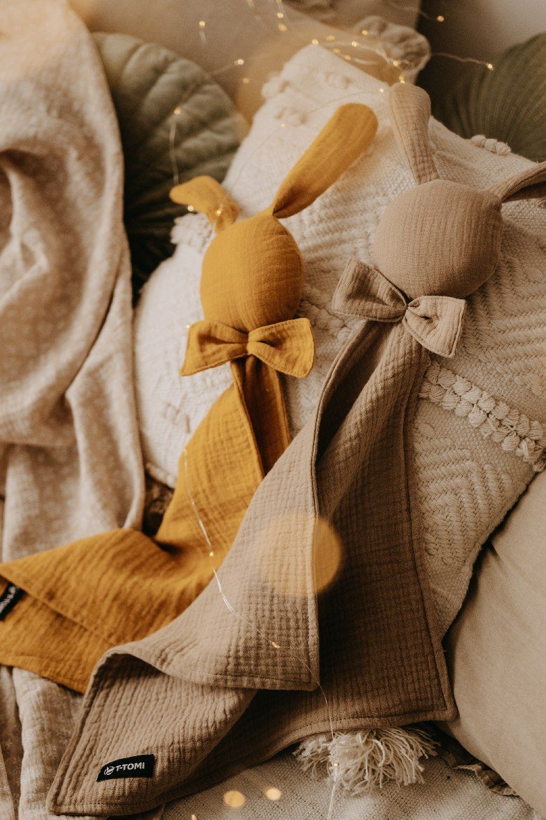 T-TOMI Musselinkuscheltuch Mustard