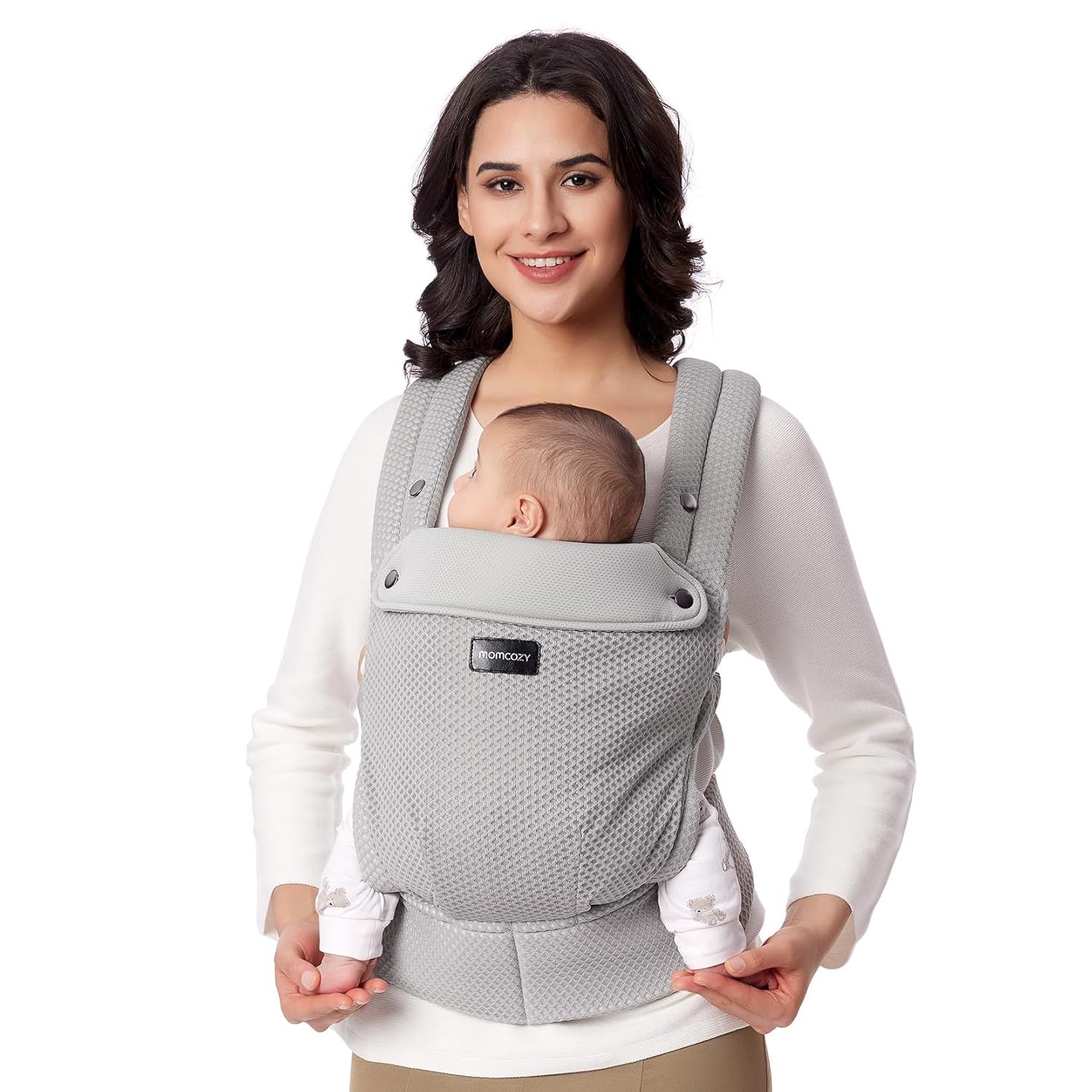 Momcozy Baby Trage - Leichte & Atmungsaktive Netz Air Mesh-Grau