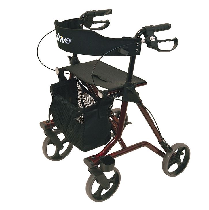 TORRO - Leichtgewicht-Rollator Rückengurt Stockhalter Tasche 6,9 kg, faltbar