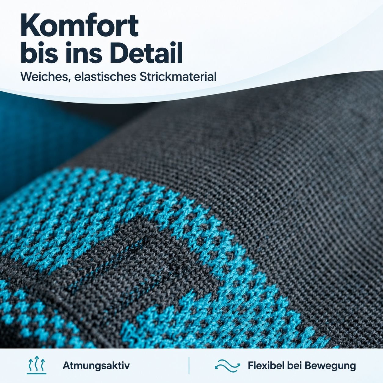 Detailansicht des Materials einer AGILE NOW Oberschenkelbandage.