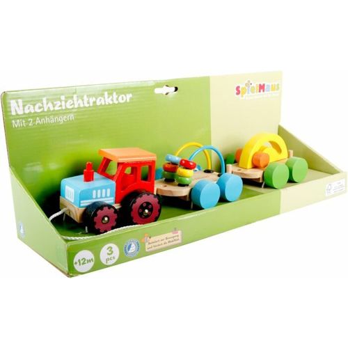 VEDES Großhandel GmbH - Ware SpielMaus Nachziehtraktor mit 2 Anhänger