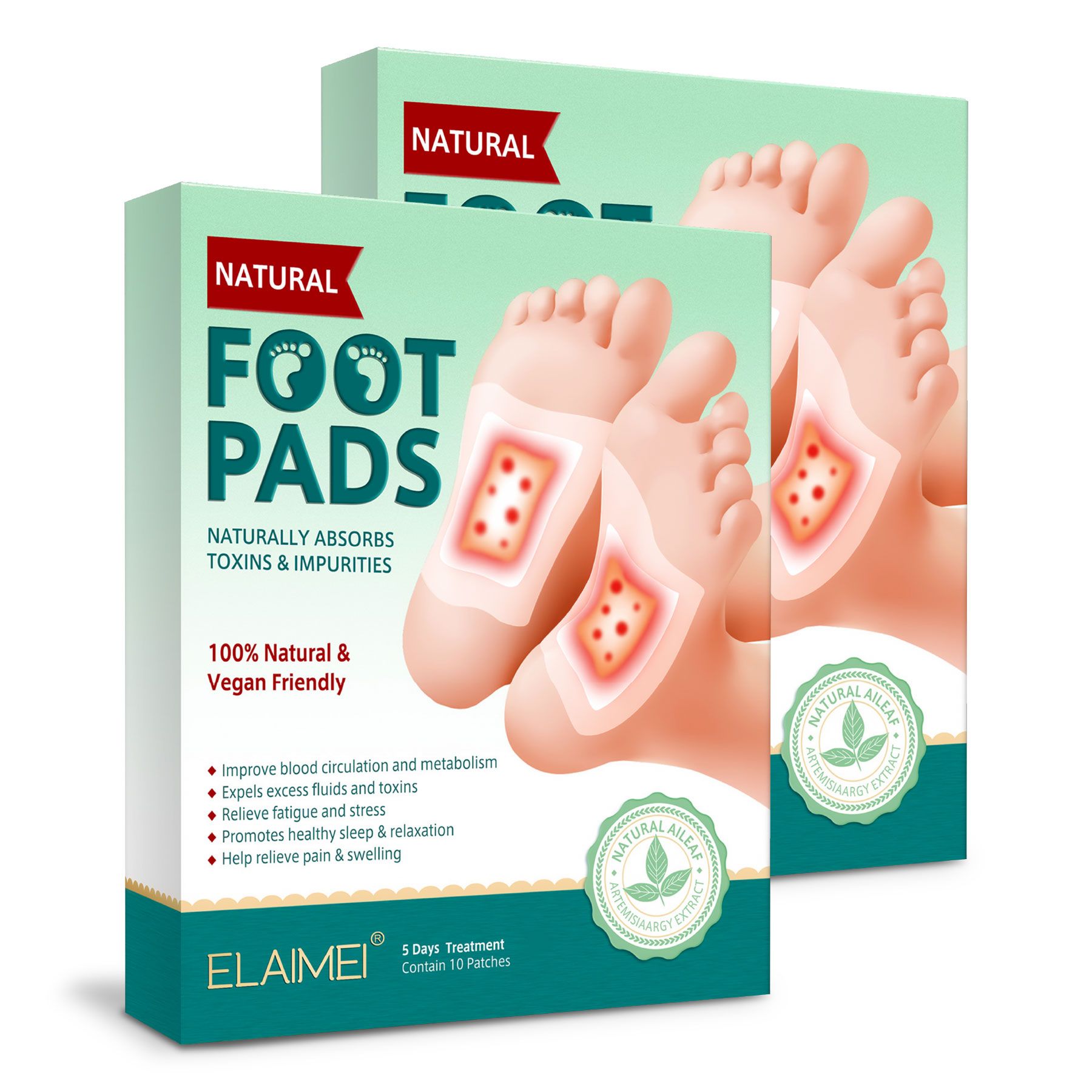 ALIVER Fußmaske Detox Pflaster mit Bambusessig für Fußpflege